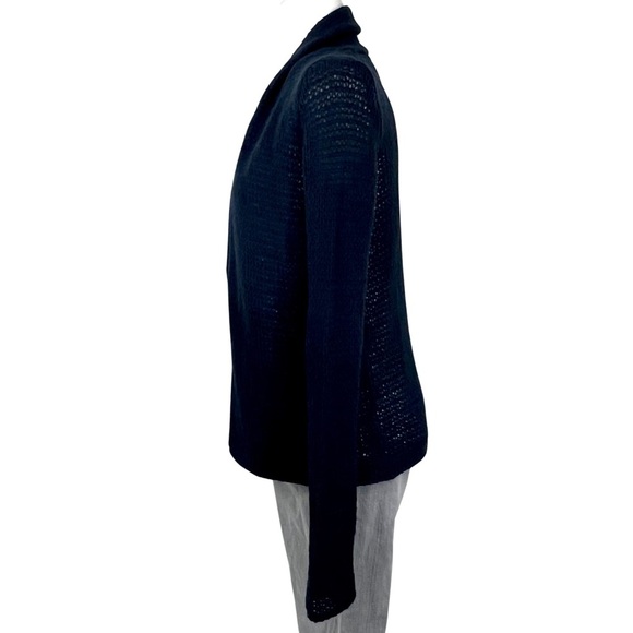 Hollister Wool Blend Knit Cardigan Open Front Open Weave Navy Blue Small S - Picture 5 of 12